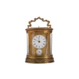 A LATE 19TH CENTURY BRASS REPEATER CARRIAGE CLOCK