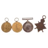 WWI SERVICE MEDAL TRIO, ALONG WITH A FURTHER VICTORY MEDAL