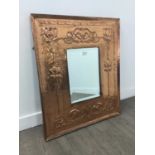 AN ARTS & CRAFTS COPPER MIRROR