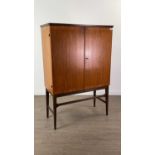 A MID-20TH CENTURY TEAK DRINKS/RECORD CABINET