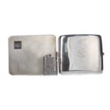 TWO SILVER CIGARETTE CASES ALONG WITH A VESTA CASE