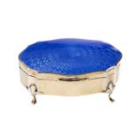 A GEORGE VI SILVER GILT AND GUILLOCHE ENAMEL CASKET