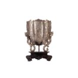 A CHINESE EXPORT SILVER PRESENTATION BOWL