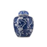 A CHINESE BLUE AND WHITE PRUNUS GINGER JAR