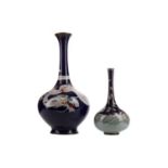 A JAPANESE CLOISONNE GOURD SHAPED VASE AND ANOTHER