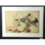 A LATE 19TH/EARLY 20TH CENTURY JAPANESE EROTIC PRINT