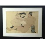 A LATE 19TH/EARLY 20TH CENTURY JAPANESE EROTIC PRINT