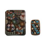 A JAPANESE CLOISONNE CIGARETTE CASE AND A VESTA CASE