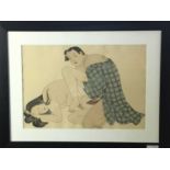 A LATE 19TH/EARLY 20TH CENTURY JAPANESE EROTIC PRINT