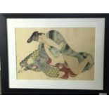 A LATE 19TH/EARLY 20TH CENTURY JAPANESE EROTIC PRINT