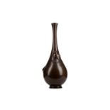 A JAPANESE BRONZE BOTTLE VASE