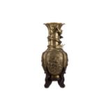 A CHINESE BRONZE BALUSTER VASE