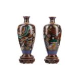 A PAIR OF LATE 19TH CENTURY CHINESE CLOISONNE VASES