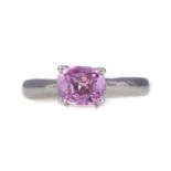 A PINK SAPPHIRE AND DIAMOND RING