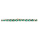 AN EMERALD AND DIAMOND BRACELET