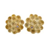 A PAIR OF DIAMOND AND GOLD CLIP EARRINGS