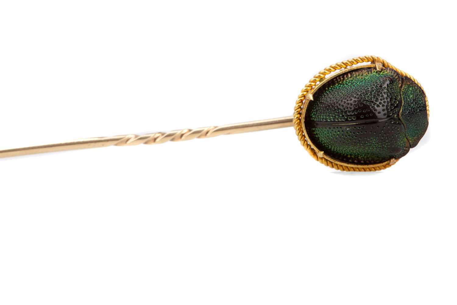 A VICTORIAN SCARAB BEETLE STICK PIN