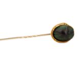 A VICTORIAN SCARAB BEETLE STICK PIN