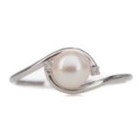 A PEARL AND DIAMOND RING