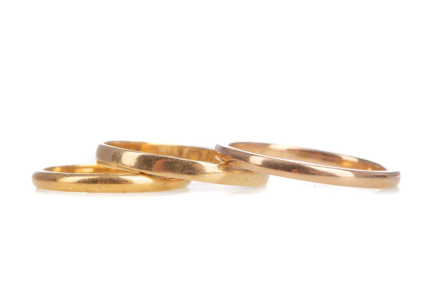 THREE GOLD WEDDING BANDS