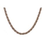 A NINE CARAT GOLD BICOLOUR ROPETWIST NECKLACE