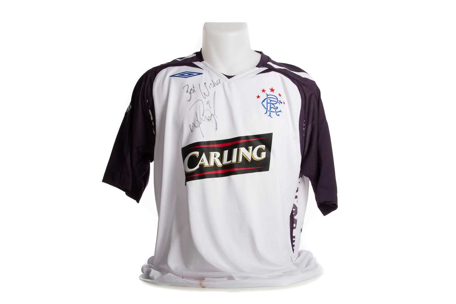 A RANGERS F.C. SIGNED JERSEY AND ANOTHER