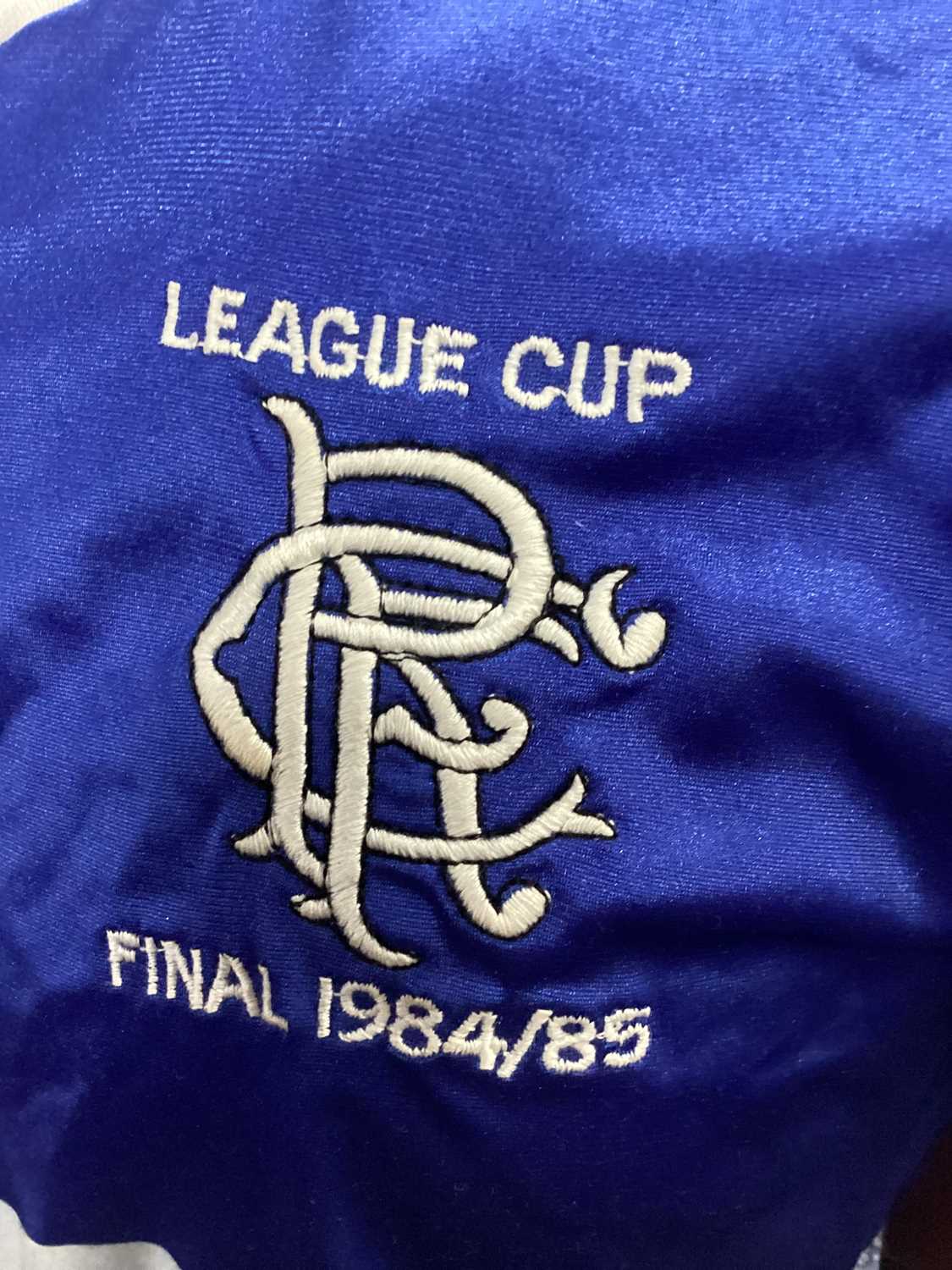 JOHN McCLELLAND RANGERS FOOTBALL CLUB LEAGUE CUP FINAL 1984/85 MATCH WORN HOME SHIRT - Bild 6 aus 7