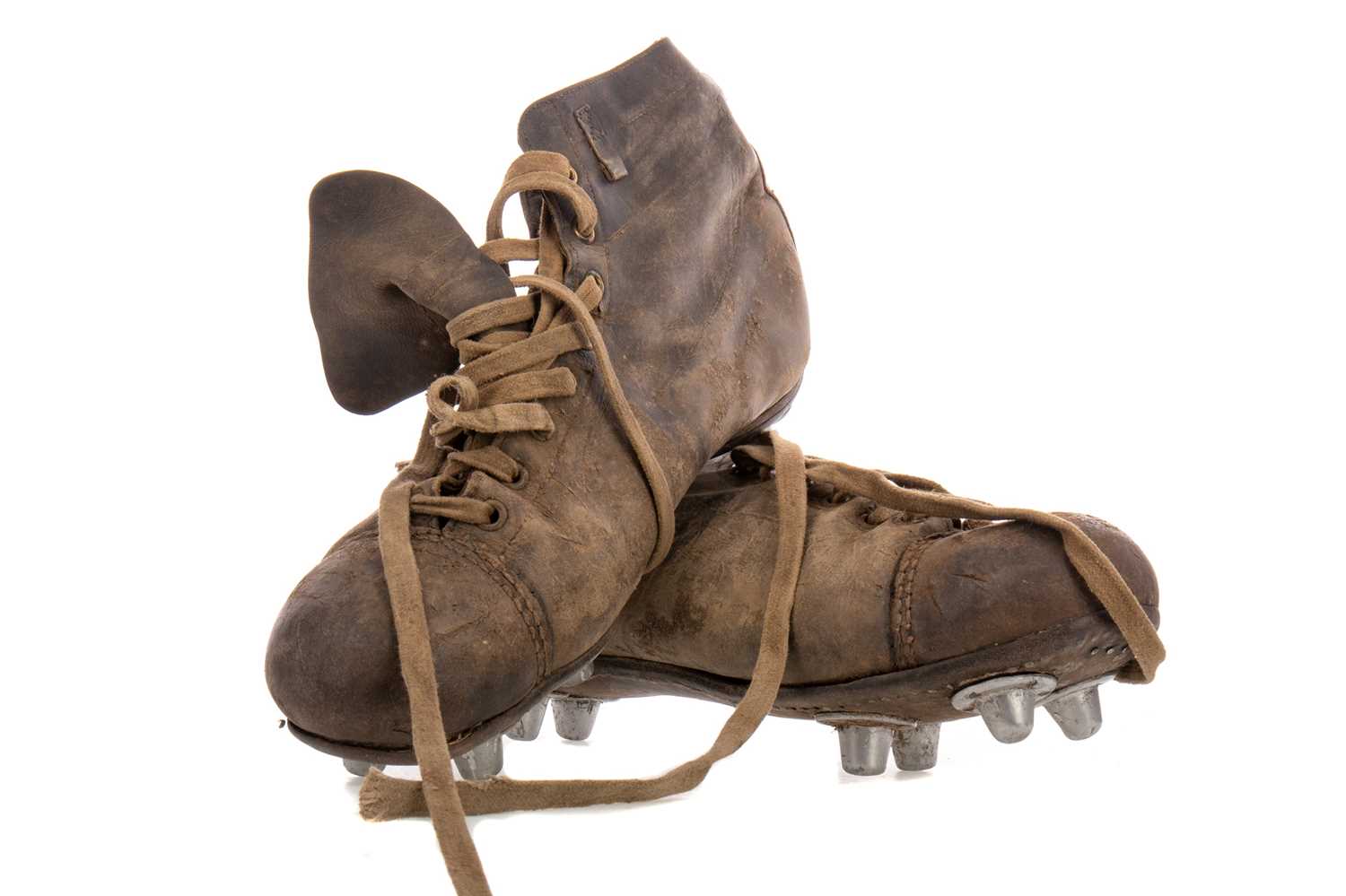 A PAIR OF EARLY 20TH CENTURY FOOTBALL BOOTS