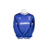 JOHN McCLELLAND RANGERS FOOTBALL CLUB LEAGUE CUP FINAL 1984/85 MATCH WORN HOME SHIRT