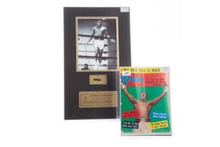 ORIGINAL SECTION OF MUHAMMAD ALI'S JUMPING ROPE, ALONG WITH OTHER RELATED ITEMS