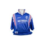 RICHARD GOUGH OF RANGERS FOOTBALL CLUB MATCH WORN 1996/97 HOME SHIRT