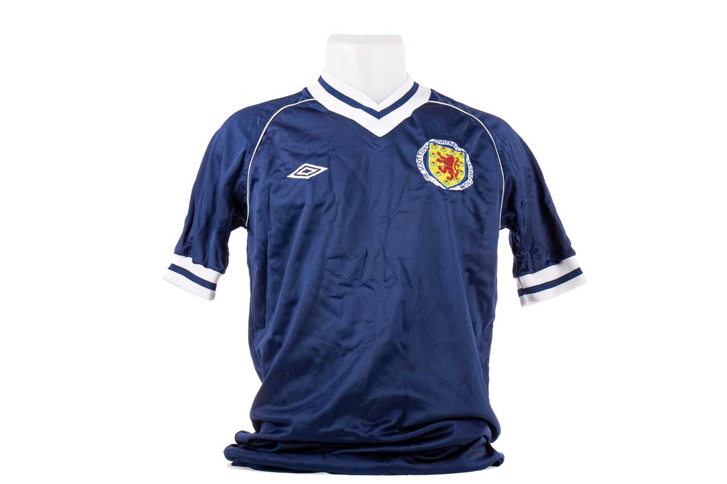 GORDON STRACHAN SCOTLAND INTERNATIONAL MATCH WORN HOME SHIRT