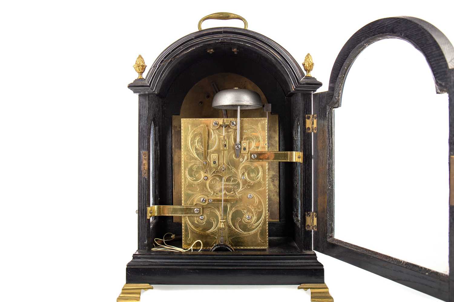 A GOOD GEORGE III BRACKET CLOCK BY JOHN CARMICHAEL OF GREENOCK - Bild 2 aus 2