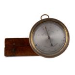 AN EARLY 19TH CENTURY FRENCH ANEROID BAROMETER AND FAHRENHEIT THERMOMETER