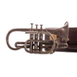 A "NEW BELL" SILVER PLATED CORNET BY MYRES AND PASSAND HARRISON OF MANCHESTER