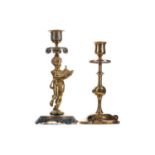 TWO LATE 19TH CENTURY CANDLESTICKS