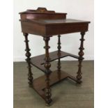 A VICTORIAN INLAID WALNUT DAVENPORT DESK