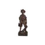 A FRENCH BRONZE SCULPTURE OF A BOY AND GAME AFTER AUGUSTE MOREAU