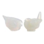 A PAIR OF SABINO OPALESCENT GLASS WRENS