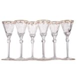 AN ATTRACTIVE SET OF SIX MOSER 'PAULA' PATTERN WINE GLASSES