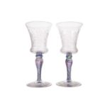 A PAIR OF BOHEMIAN WINE GLASSES