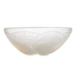 A LALIQUE 'COQUIELLES' PATTERN OPALESCENT GLASS BOWL