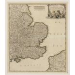 A LATE 17TH / EARLY 18TH CENTURY DUTCH MAP OF SOUTHEAST ENGLAND BY DE WITT, AND ANOTHER BY SANSON