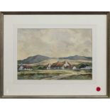 CONNEMARA COTTAGES, A WATERCOLOUR BY KENNETH STEEL
