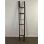 A STUDDED LEATHER METAMORPHIC LIBRARY POLE LADDER