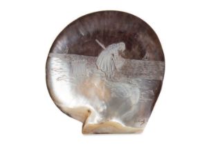 A LATE 19TH CENTURY CONTINENTAL CARVED MOTHER-OF-PEARL SHELL