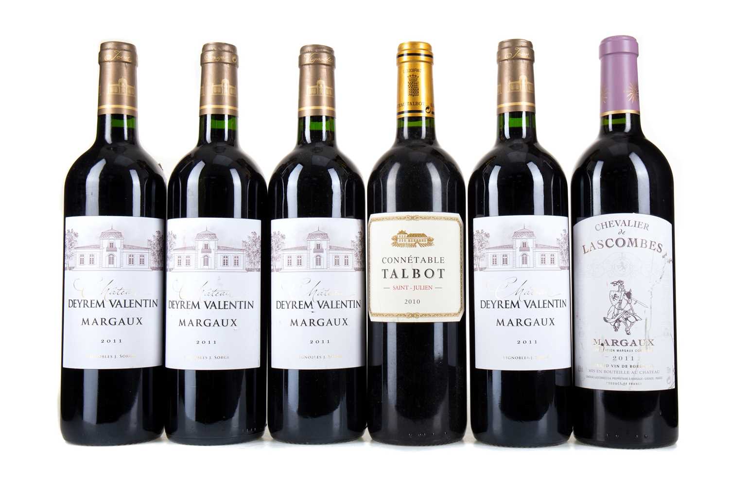 6 BOTTLES OF BORDEAUX WINE - INCLUDING CHATEAU DEYREM VALENTIN 2011 MARGAUX 75CL