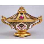 A Royal Crown Derby oval vase and cover, 1974, 13.5cm h, printed mark and 1128 Good condition,