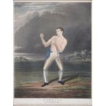 Charles Hunt II (b. 1830) - Bendigo (Wm Thompson, Champion of England), aquatint, hand coloured,
