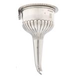 Matthew Boulton.   A George III gadrooned silver wine funnel, crested, 14cm h, maker's mark,